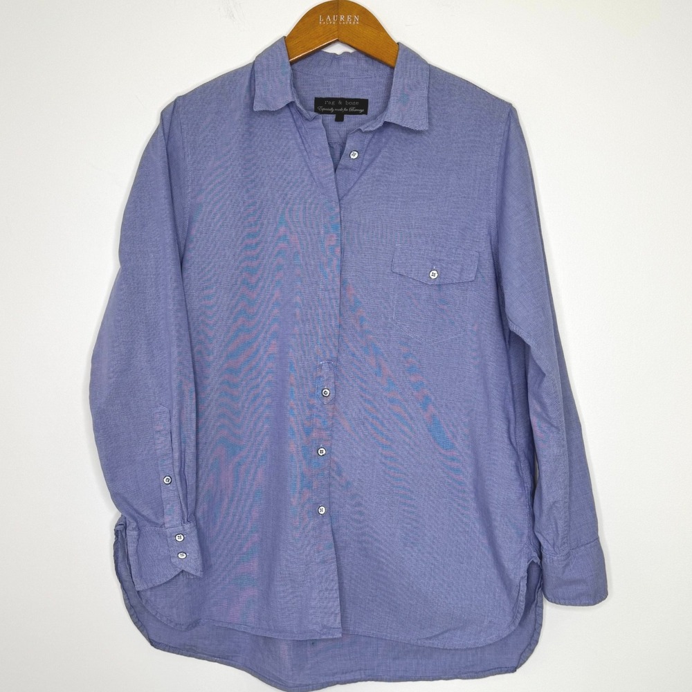 rag & bone top Gingham button front shirt womens size 6